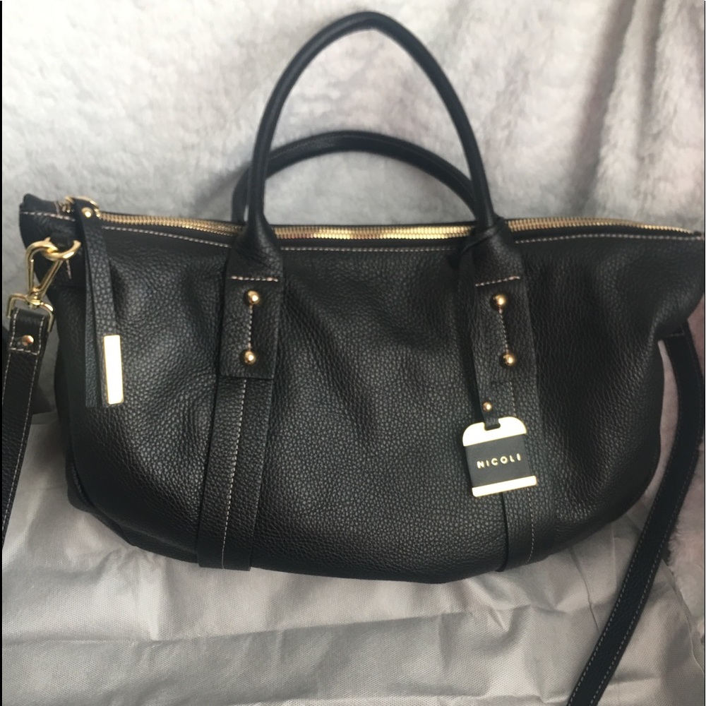 NICOLI Black Leather Bag